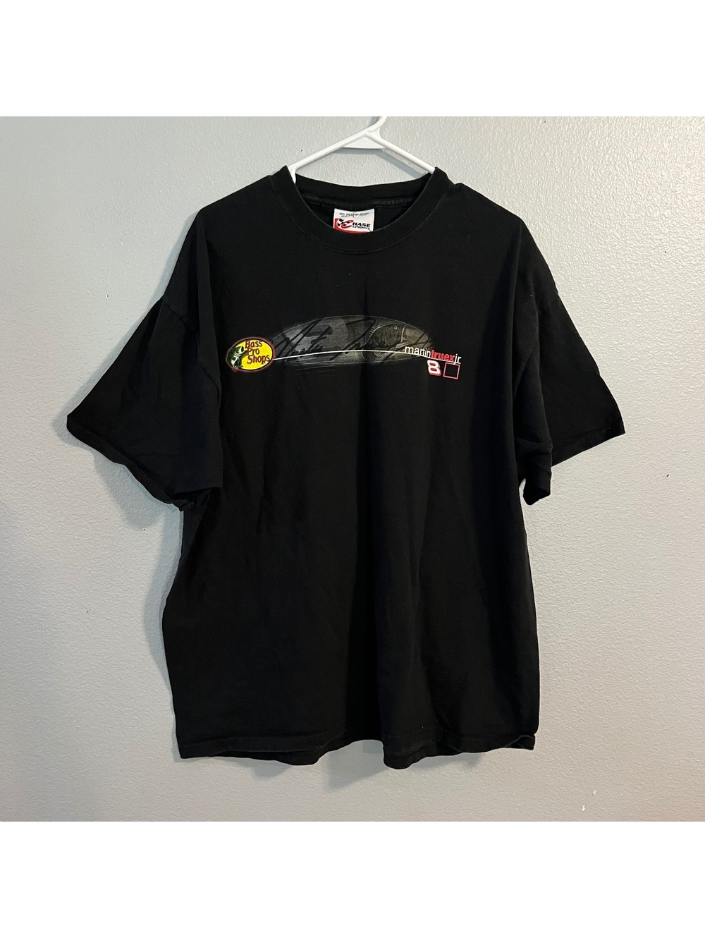 Vintage Martin Truex Jr. Bass Pro Shops NASCAR Racing T-Shirt Size Large Black